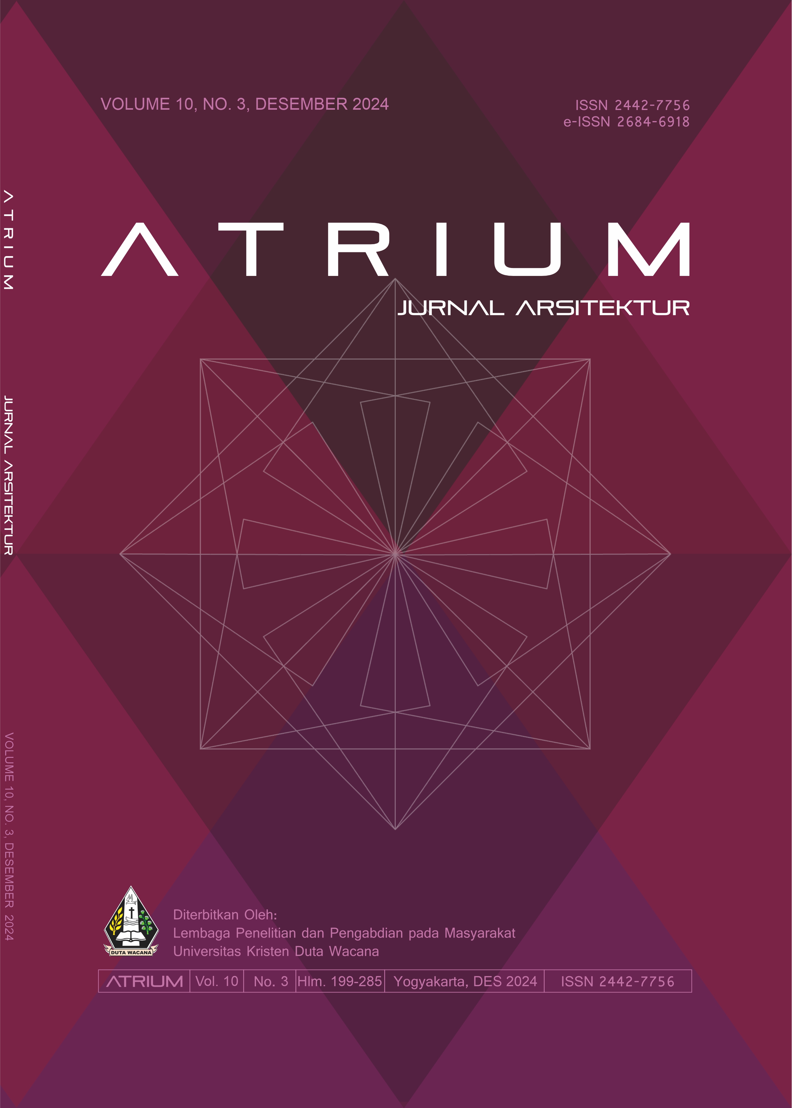 					View Vol. 10 No. 3 (2024): ATRIUM: Jurnal Arsitektur
				