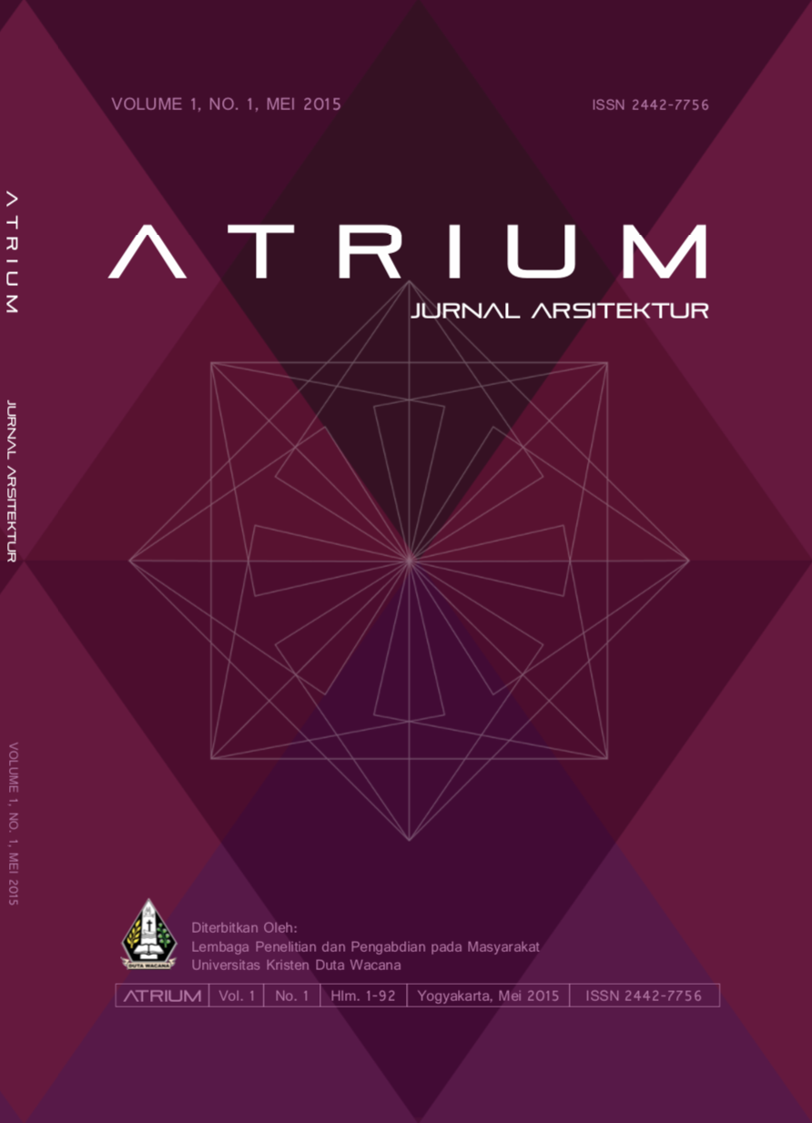 					View Vol. 1 No. 1 (2015): ATRIUM: Jurnal Arsitektur
				