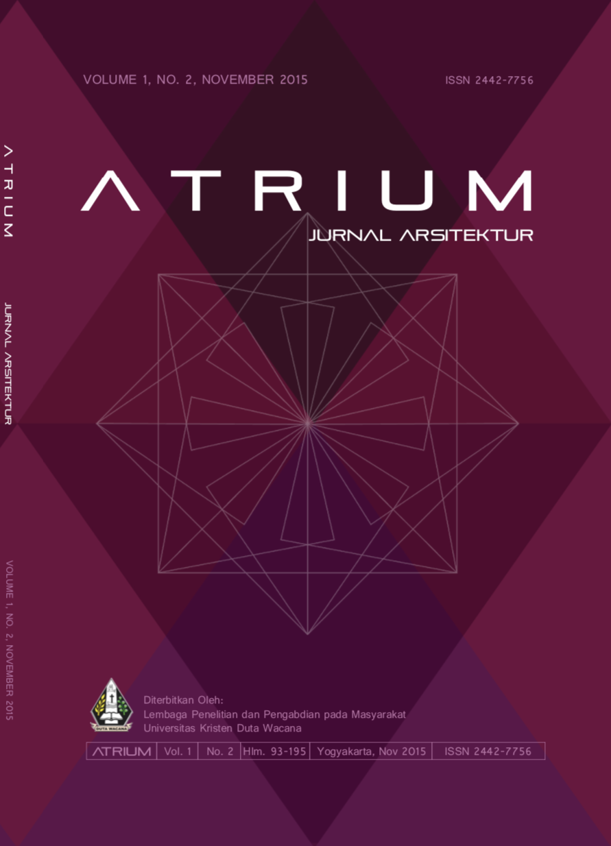 					View Vol. 1 No. 2 (2015): ATRIUM: Jurnal Arsitektur
				