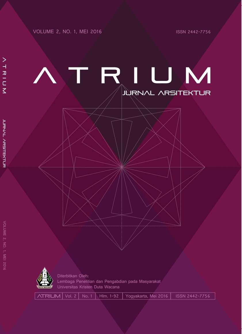 					View Vol. 2 No. 1 (2016): ATRIUM: Jurnal Arsitektur
				